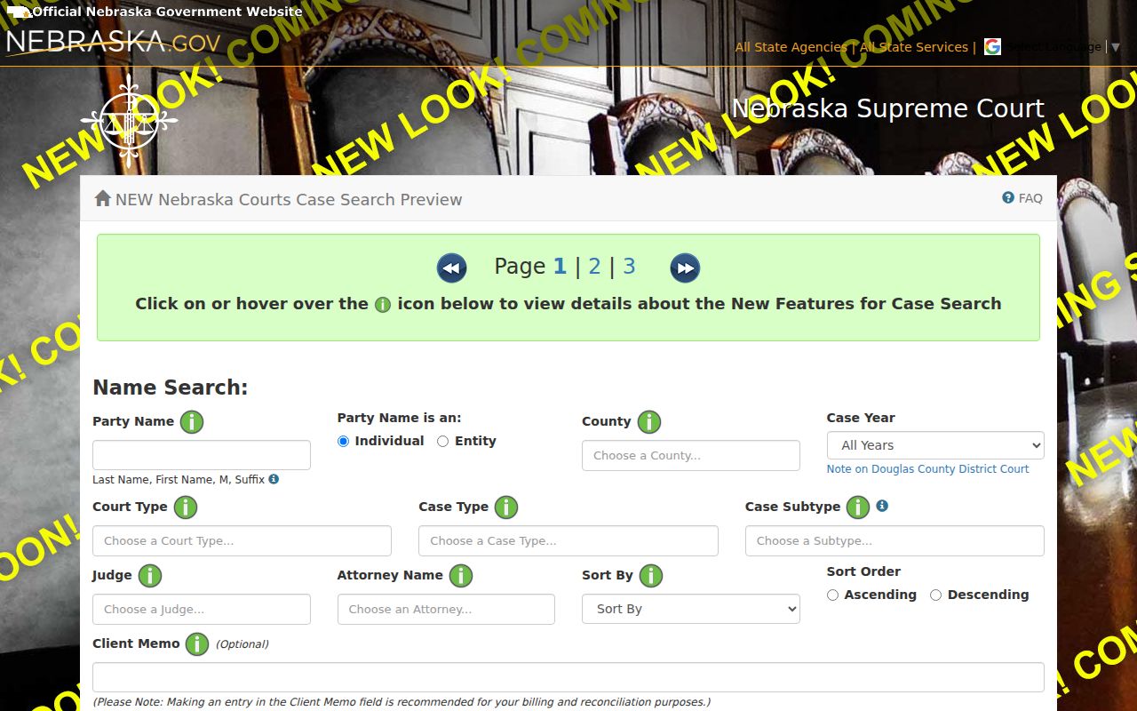 Holt County case lookup JUSTICE search fields