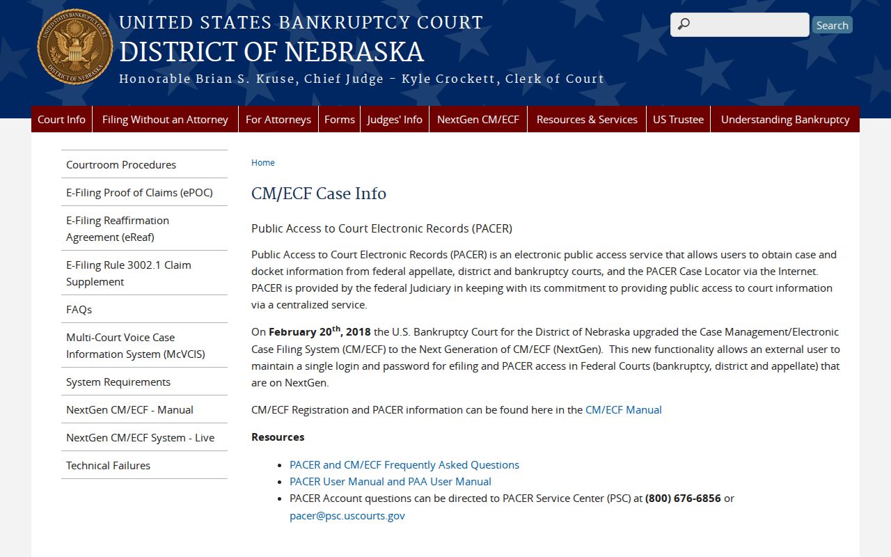 Chambers court docket federal bankruptcy case information
