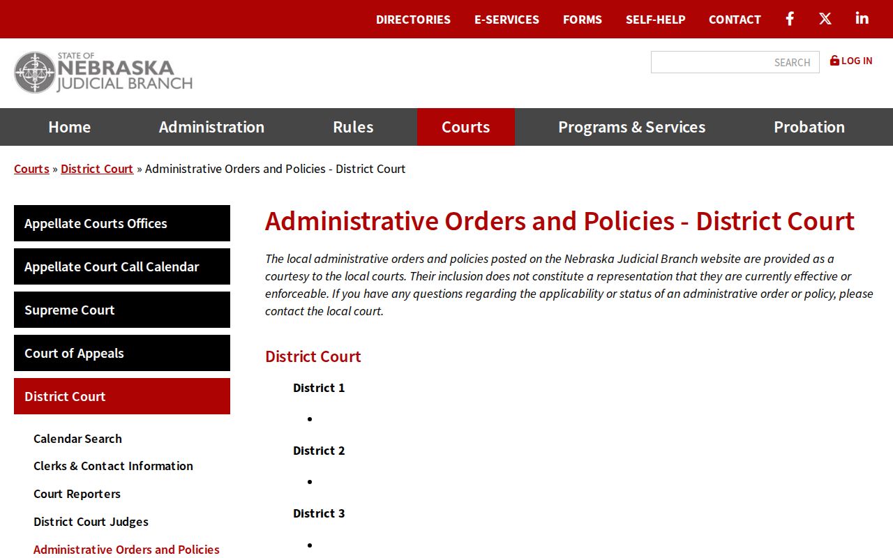 Holt County civil docket District Court rules and policy information