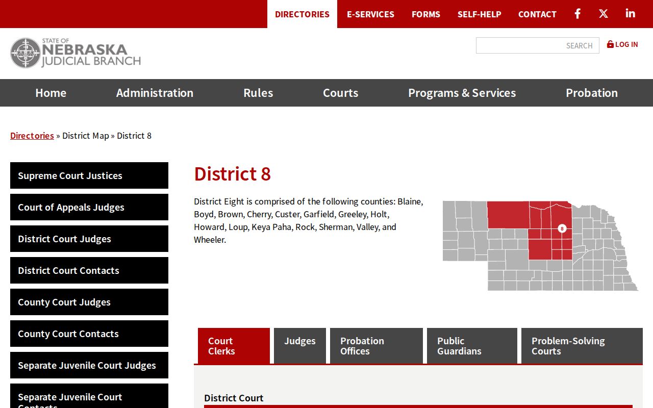 Holt County court dates District 8 court map