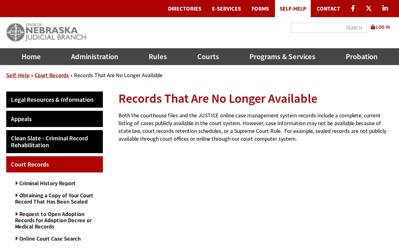 Holt County court record search historical retention and sealing guidance