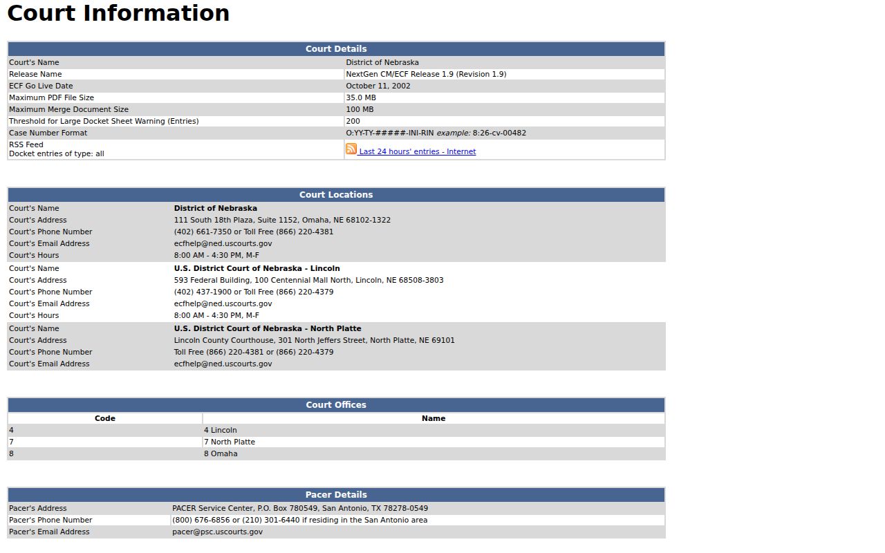 Ewing court docket federal court information source