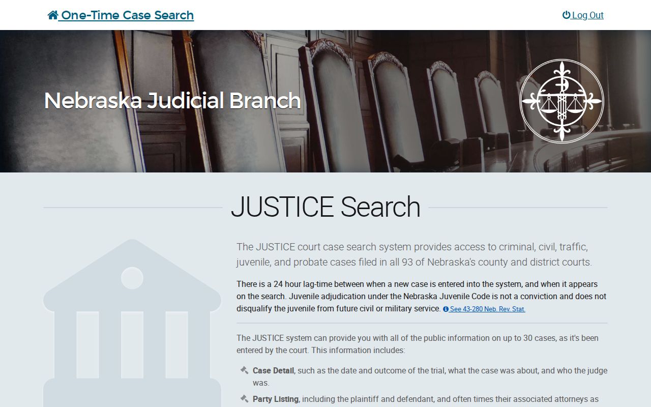 Holt County court docket JUSTICE Search entry page