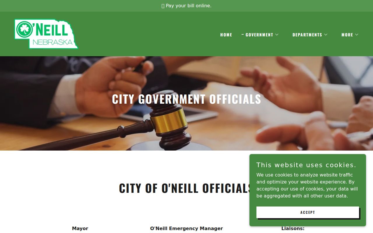 O'Neill court docket city officials information