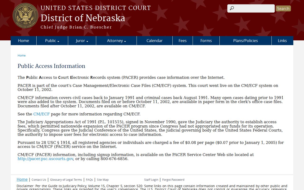 Stuart court docket federal public access information