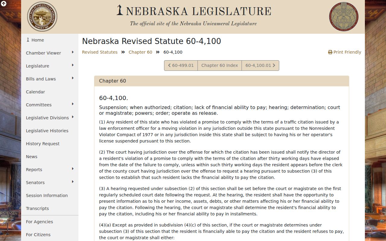 Holt County traffic court failure to appear statute reference